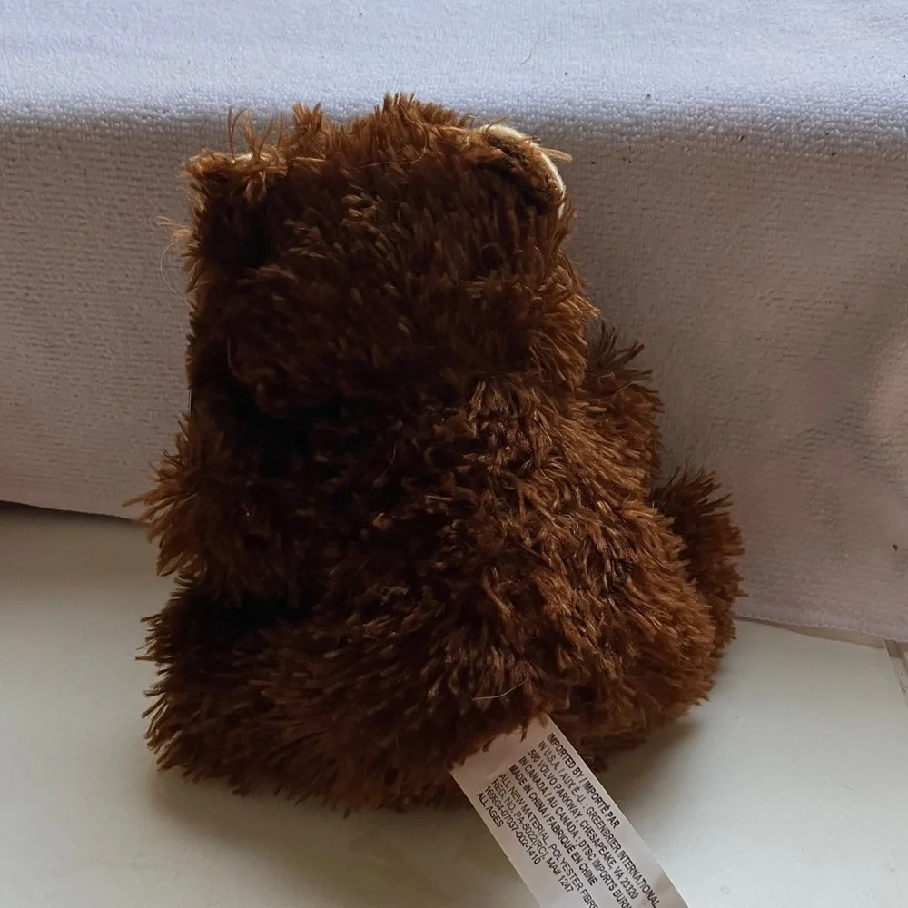 Chocolate Scented 6” Stuffed Teddy Bear w/tag-red ribbon-no real scent left
